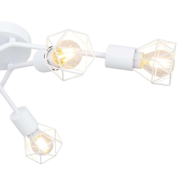Industrialna LAMPA sufitowa XARA I 54802W-6 Globo druciana OPRAWA metalowy plafon reflektorki sticks pręty białe