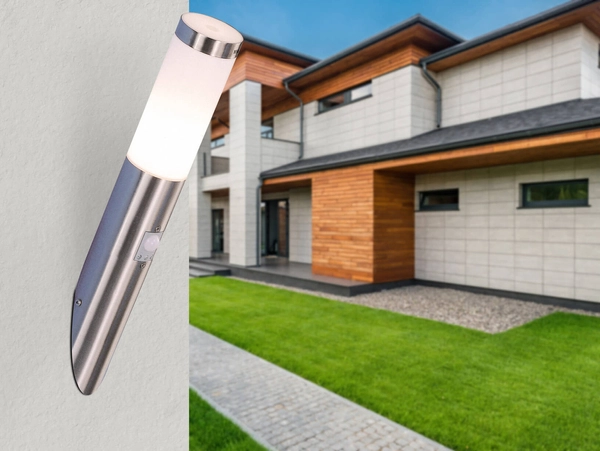 Ścienna lampa ogrodowa Boston 3157S czujnik ruchu IP44 stal