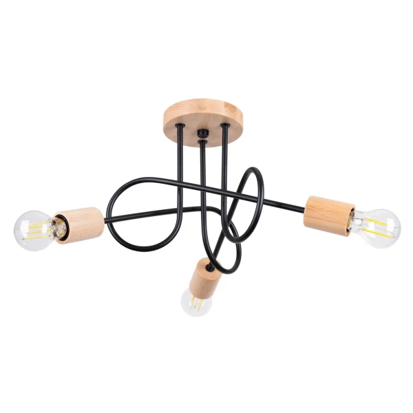 Skandynawska lampa sufitowa EMBER SL.1477 drewniana czarna