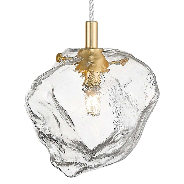 Lampa wisząca ROCK P0488-01F-U8AC szklana kamień złoty przezroczysty OUTLET
