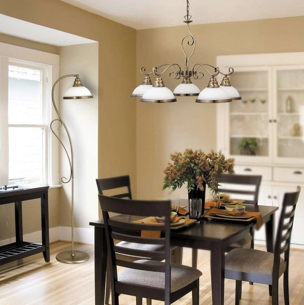 Wisząca LAMPA dekoracyjna ELISETT 2755 Rabalux metalowa OPRAWA antyczny ZWIS na łańcuchu brąz biały