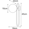 Lampa ścienna Finestra K-4964 szklana kula biała czarna