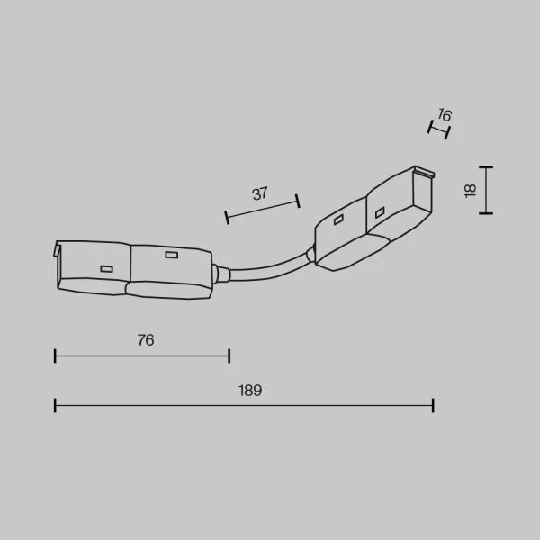 Szynowe złącze magnetyczne Exility TRA034CS-B-DE metalowe czarne