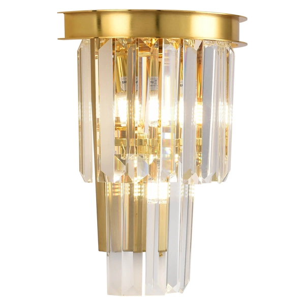 Ścienna lampa Splendore DN915-W Step pałacowy kryształy do salonu złota