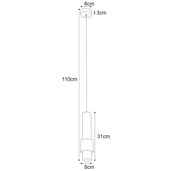 LAMPA wisząca Roto K-4544 Kaja okrągła OPRAWA metalowy ZWIS tuba czarna