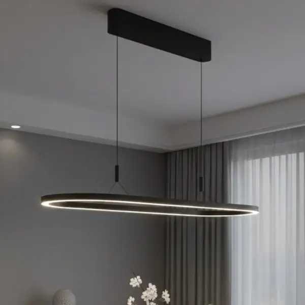 Wisząca nowoczesna lampa ściemnialna nad stół LAYLA LED 50W 3000K AZ6755 czarna aluminiowa