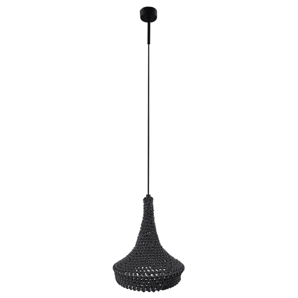 Lampa wisząca ażurowa Mahaka 5181 Shilo hampton pleciona szara