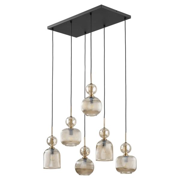 Wiszący żyrandol do przedpokoju Sophia 11044 szklana bursztynowa