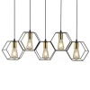 Wisząca lampa na listwie Honey ABIGALI-LWH-5XE27 plaster miodu czarna