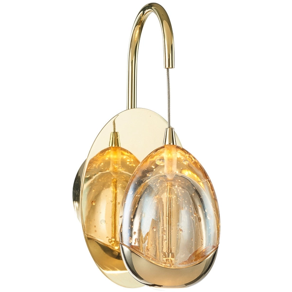 LAMPA ścienna HUELTO WL-22112132-1A-CHPN Italux szklana OPRAWA kulista LED 4,8W 3000K kinkiet glamour złoty szampański