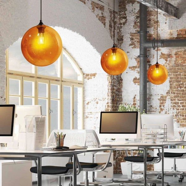 Lampa wisząca EDISON 31-21397 kulista zwis szklana kula ball bursztynowa