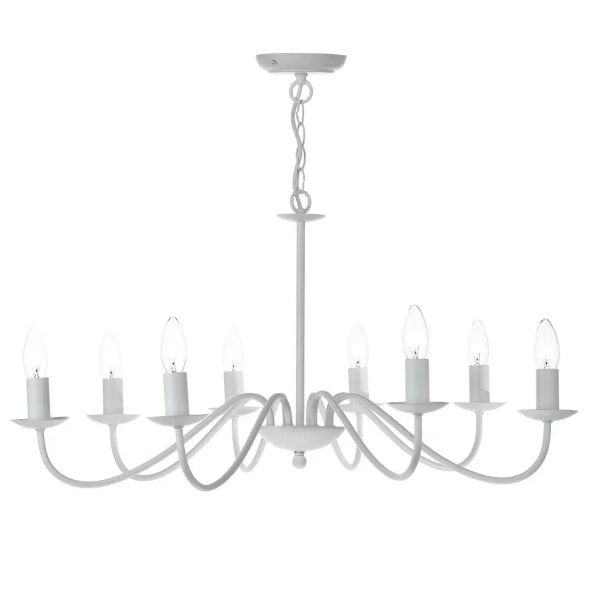 Wisząca lampa świecznikowa Irwin IRW0802 do jadalni biała