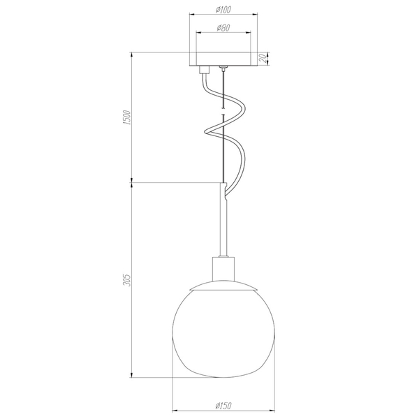 LAMPA wisząca ERICH MOD221-PL-01-N Maytoni szklana OPRAWA kula ZWIS ball nikiel
