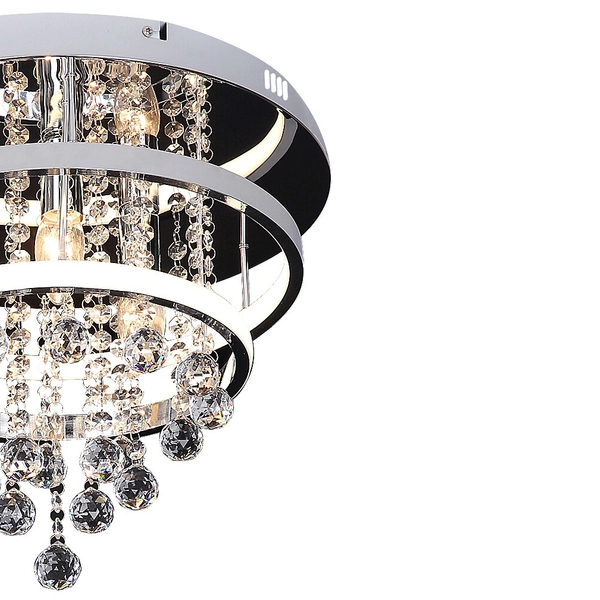 Sufitowa lampa sypialniana Pallas rings LED 32W 4000 chrom biała