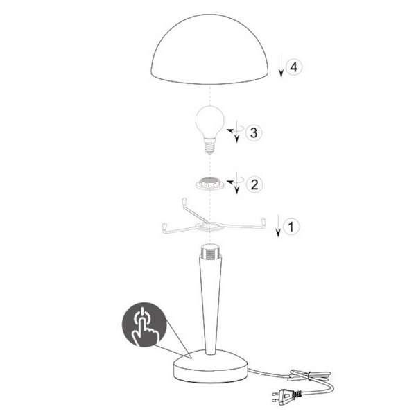 Nocna lampa do sypialni Canaria R59561180 RL Light grzyb czarna
