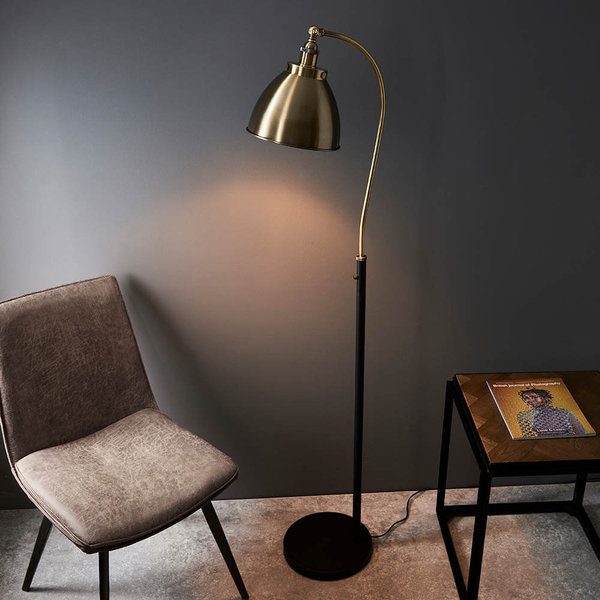 Podłogowa lampa do czytania Franklin 98748 regulowana mosiądz czarny