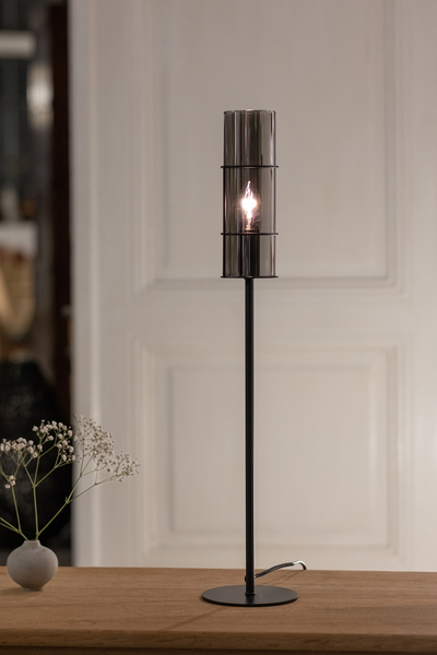 Stojąca lampka biurkowa Torcia 108560 Markslojd tuba szklana przydymiona