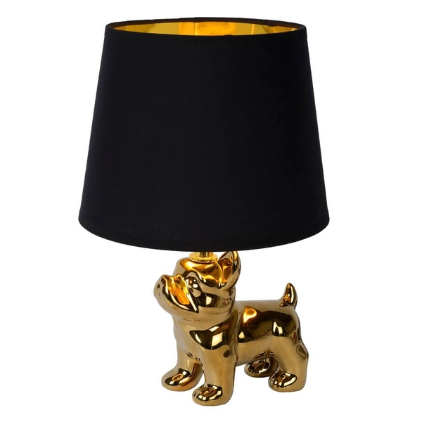 Lampa biurkowa Sir Winston 13533/81/10 Lucide pies dog buldog złoty czarny