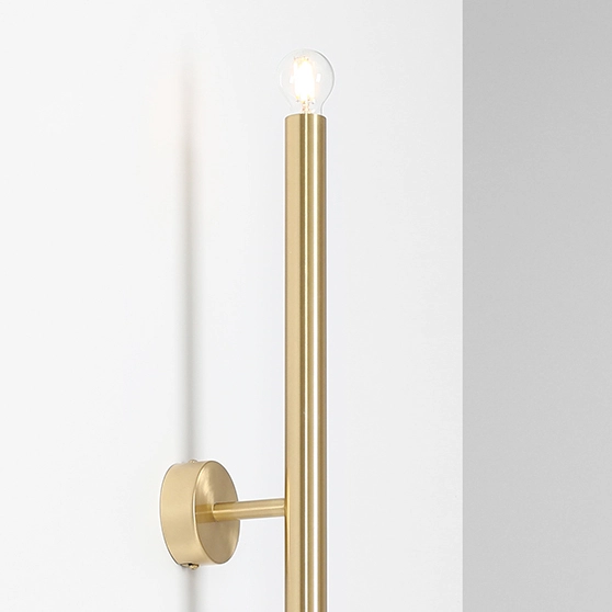 Ścienna lampa Tubo 1072D40_S Aldex podłużny 2-punktowy kinkiet mosiężny