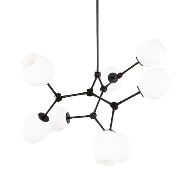 Nowoczesna wisząca lampa Ferral PND-75075-8-BK-WG do jadalni czarna biała