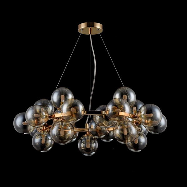 LAMPA wisząca DALLAS MOD548PL-25G Maytoni modernistyczna LAMPA szklany ZWIS molekuły kule balls złote bursztynowe