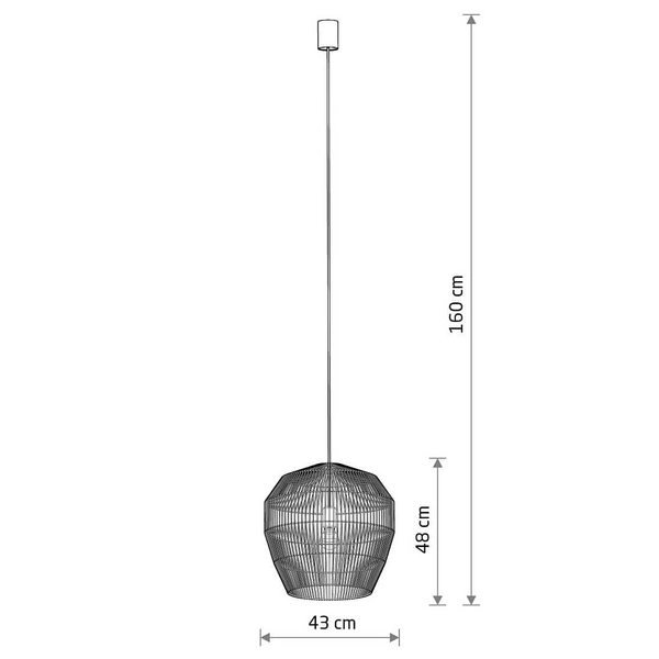 Wisząca lampa Haiti 11166 japandi klatka koszyk bambusowa czarna