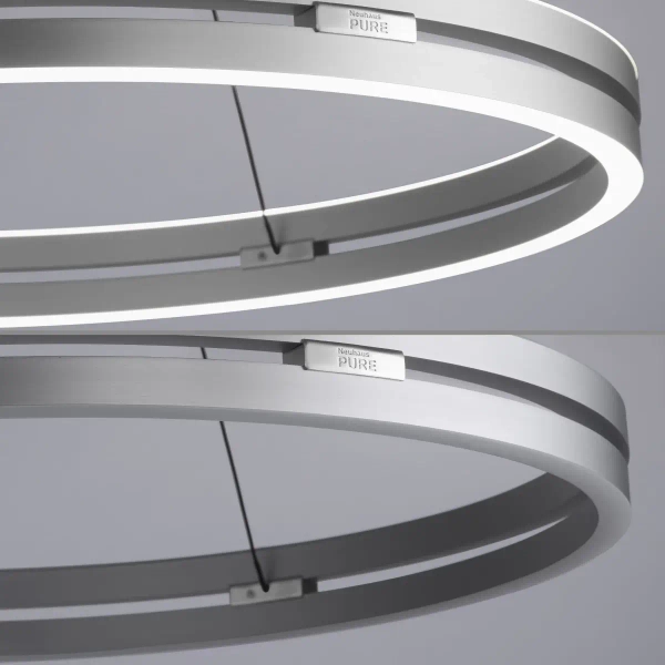 Lampa wisząca PUREE-LOOP srebrna pierścieniowa LED 53W 2700-5000K ring zmienna barwa 2551-95