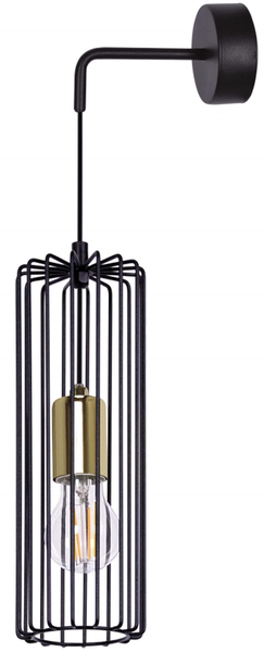 Lampa ścienna Fabia K-4939 industrial czarny złoty