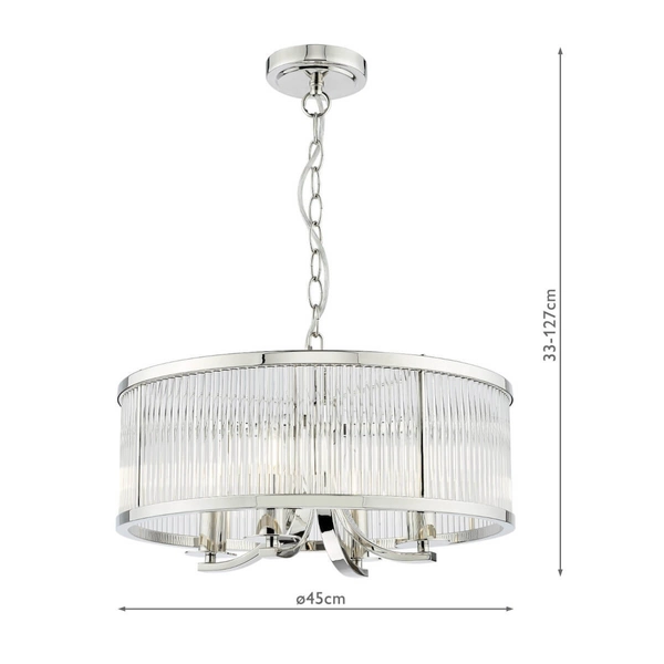 Regulowana wisząca lampa Eltham ELT0438-EH Dar Lighting crystals srebrna