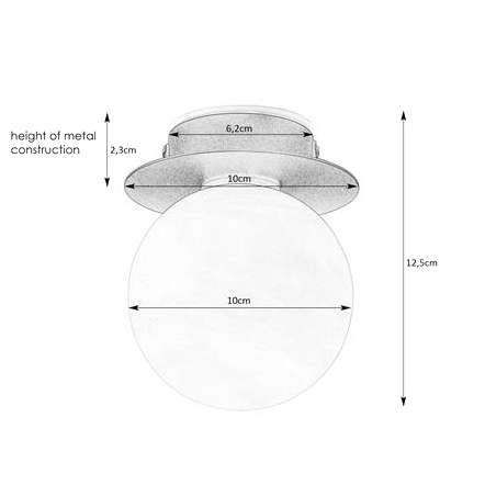 Plafon szklana kula MINI 108344 Markslojd do łazienki IP44 biała czarna