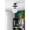 Nasufitowa lampa okrągła Plaat PLB12003 szklana metalowa biała czarna