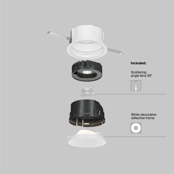 Sufitowa wpuszczana lampka Wise DL057-10W3K-W LED 10W 3000K biała