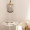Szklana lampa wisząca Niko ABR-LWS-C-NIK owalna do salonu przydymiona