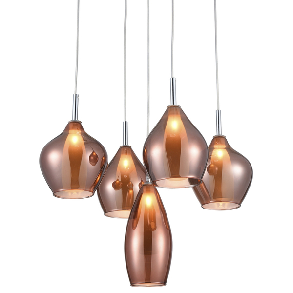Szklana lampa wisząca Amber Milano AZ3172 Azzardo miedziana