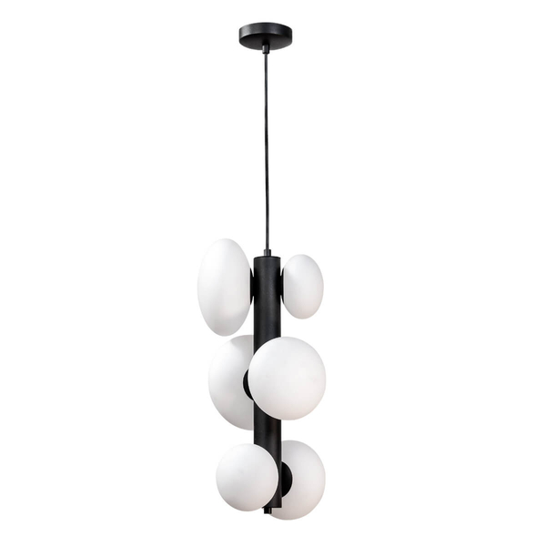 Zwisowa lampa do jadalni Omi 1194 Zumaline molekułowa biała czarna