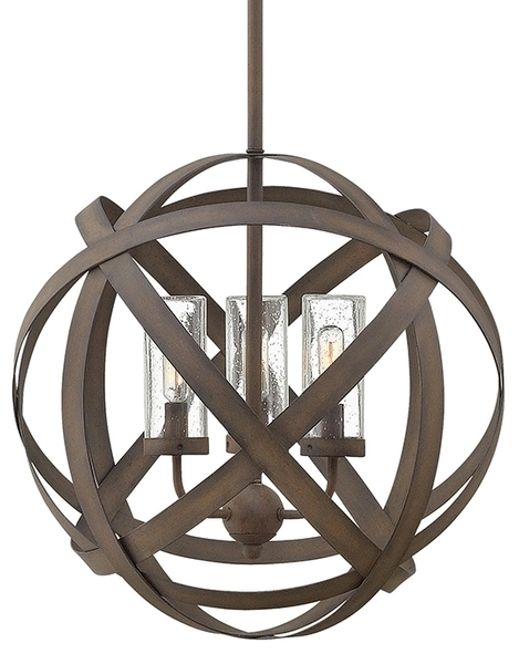 Żyrandol ogrodowy HK-CARSON-3P Hinkley vintage kula ball brązowa