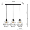 LAMPA wisząca BASKET 7215 Milagro druciana OPRAWA metalowa listwa ZWIS klatki loft czarne
