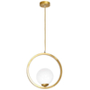 LAMPA wisząca VIENNA MLP5573 Milagro metalowa OPRAWA modernistyczna pierścień ZWIS szklana kula mosiądz biała