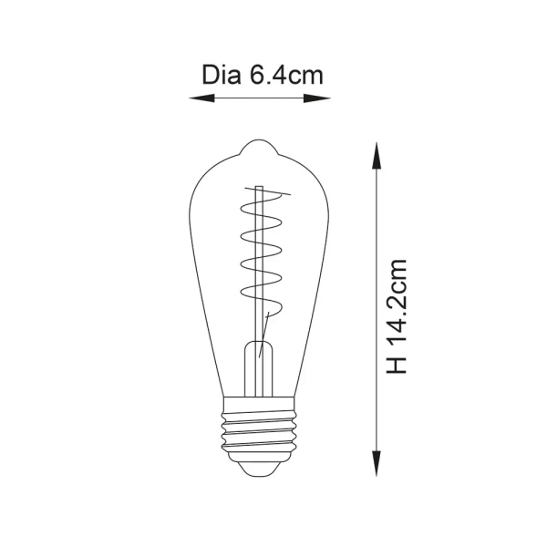 Filamentowa żarówka gruszka E27 98144 LED 4W 2200K bursztynowa