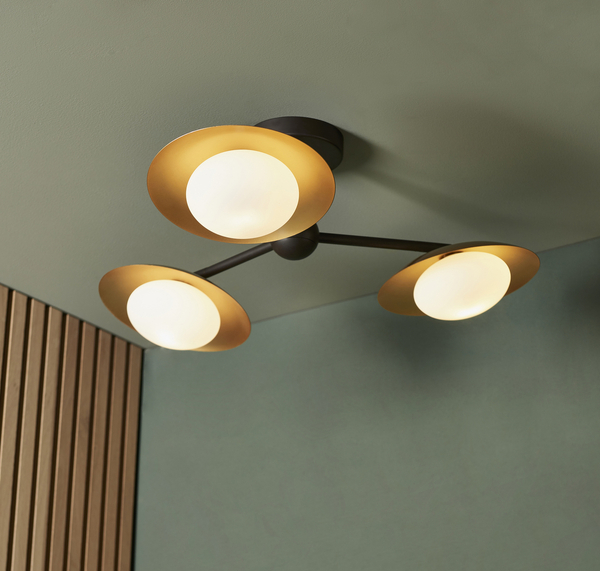 Sufitowa lampa kuchenna L&-192034 Light& szklane kule złota brązowa