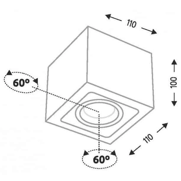 LAMPA sufitowa AWA 1135 Shilo natynkowa OPRAWA reflektorowa DOWNLIGHT czarny