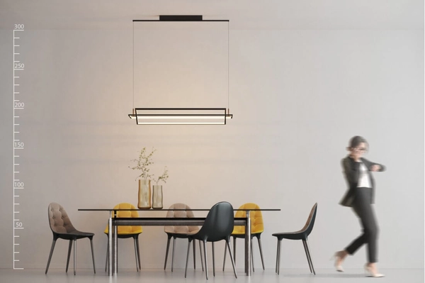 Wisząca lampa nowoczesna Viena ramki LED 70W nad stół czarne