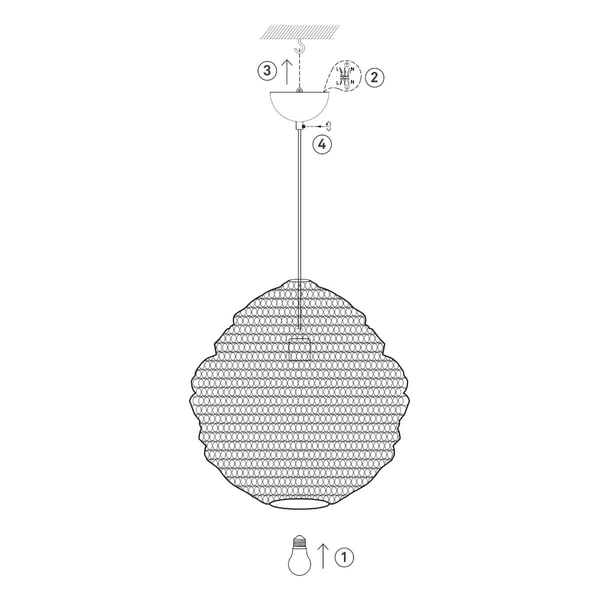 Wisząca lampa metalowa Tazza 108773 Markslojd do sypialni złoty