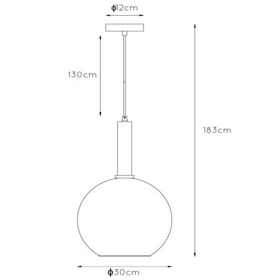 Szklana lampa wisząca Marius kula ball czarna przydymiona