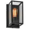 Kinkiet LAMPA ścienna LAVERNO MB-402621-1-B Italux metalowa OPRAWA klatka latarenka czarna przezroczysta