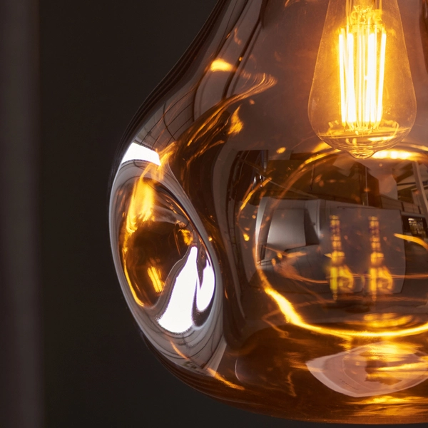 Zwisowa lampa L&-199790 Light& do salonu szklana miedziana