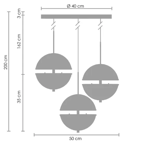 Wisząca lampa nad stół Sfera SMP0094-3 Step LED 36W kule złota