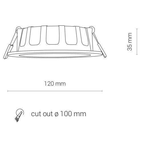 LAMPA sufitowa KOS 8782 Nowodvorski okrągła OPRAWA LED 8W 3000K wpust łazienkowy IP44 biały