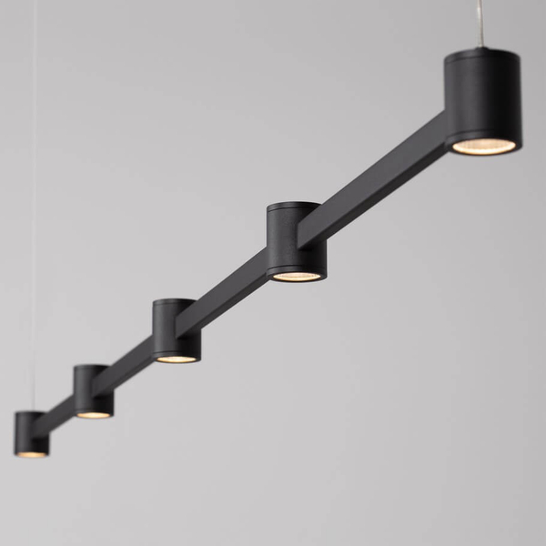 Zwisająca lampa z reflektorkami PISCO LE44356 LED 30W 3000K czarna