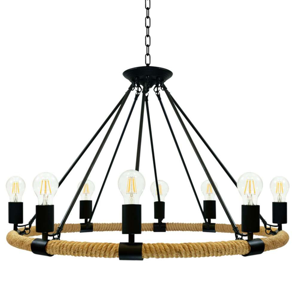 Marynistyczna LAMPA wisząca ROPE ARTHUR 307927 Il mio rustykalna OPRAWA świecznikowa ŻYRANDOL pierścień sznur beżowy findlay